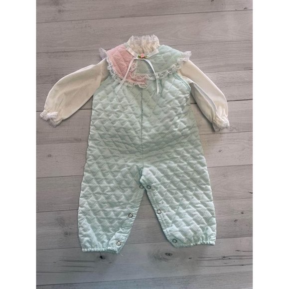 vintage evy of california overall set 6-9 months - Picture 1 of 9